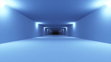 el interior del túnel futurista azul de ciencia ficción