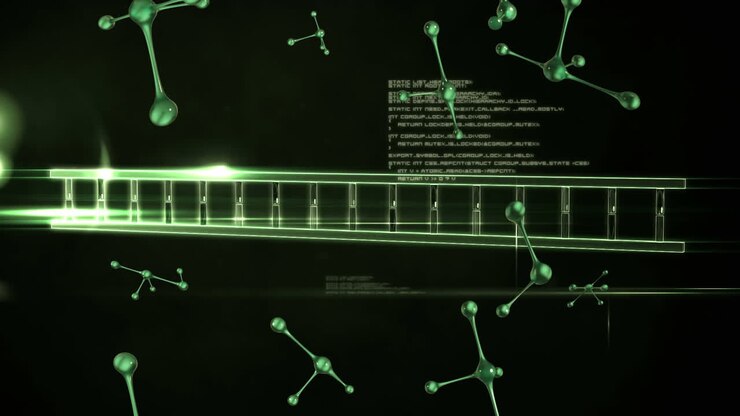 3D DNA-streng en moleculen