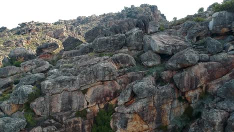 rocky outcrop in the mountains shot with a drone