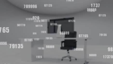 animation of digital interface with icons and data processing. global computer network technology co