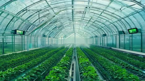 hydroponic greenhouse with automated irrigation system