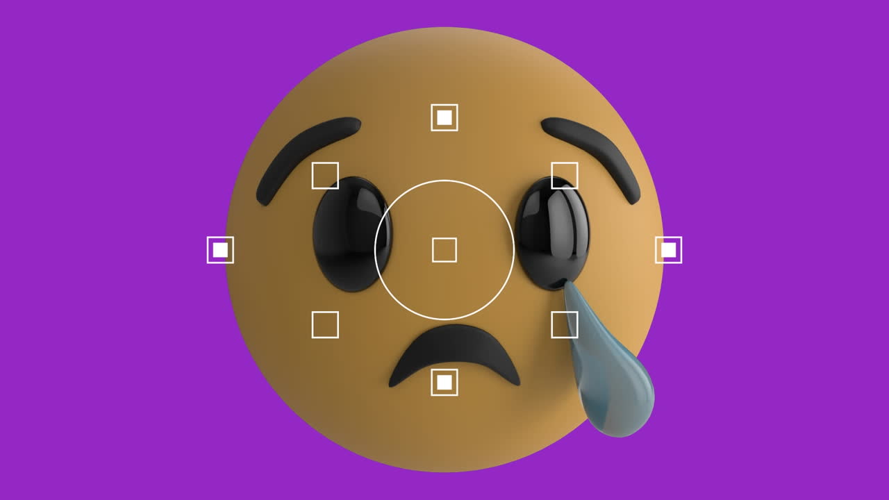 animación del icono de emoji triste sobre el buscador de vistas de pantalla