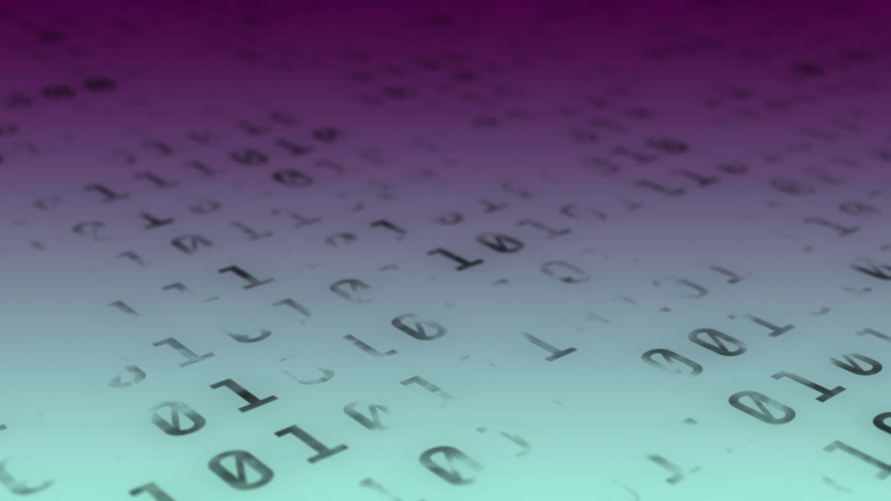 Animation of binary coding on blue background