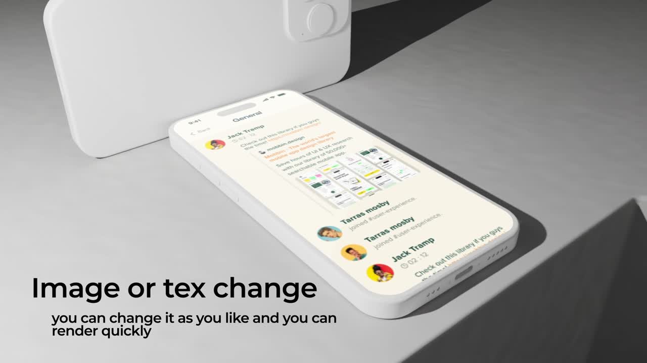 A modern motion graphics template designed for phone app promo video content