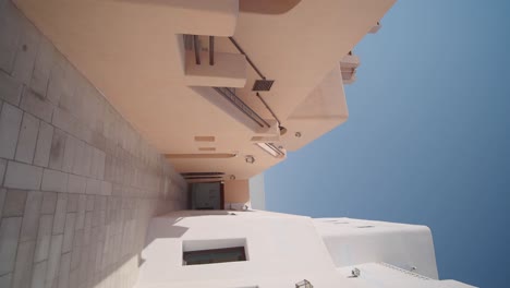 Modern Building Exterior and Corridor with Blue Sky