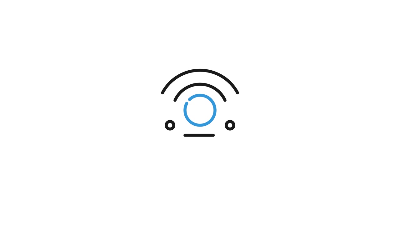 Icona animata del segnale Wi-Fi in caricamento e connessione