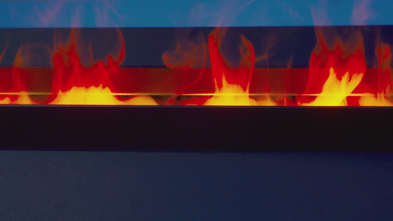 인공 전기 벽난로 빛나는 백라이트 클로즈업