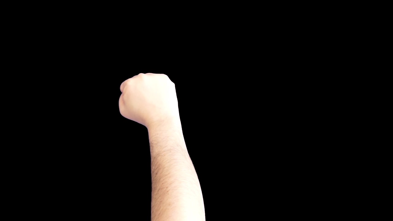 Hand und Arm einer Person mit geballter Faust