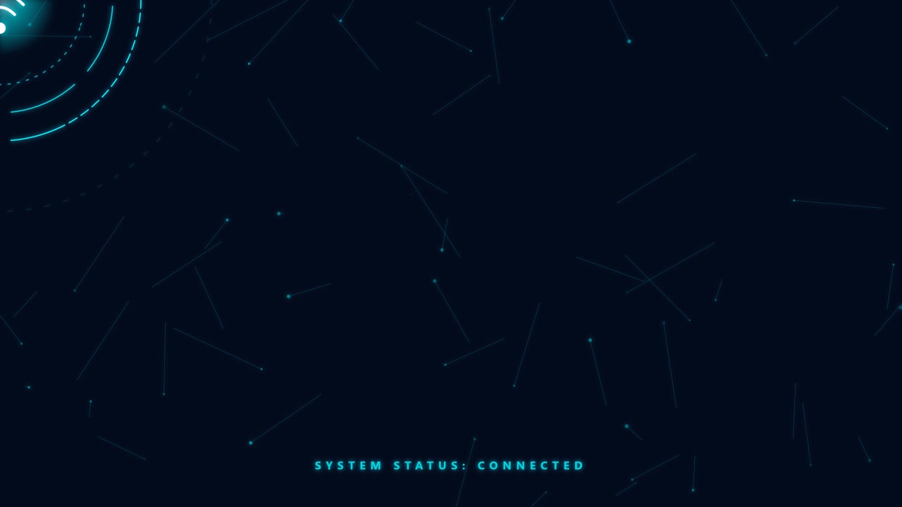 Digital Network Connection Interface with System Status Text