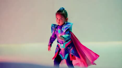 little girl in superhero costume