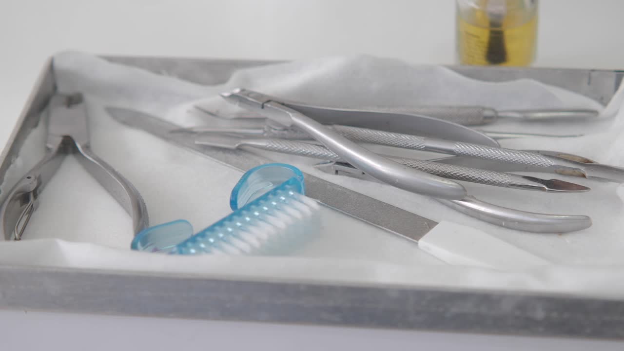 Manicure and Pedicure Tools in a Tray