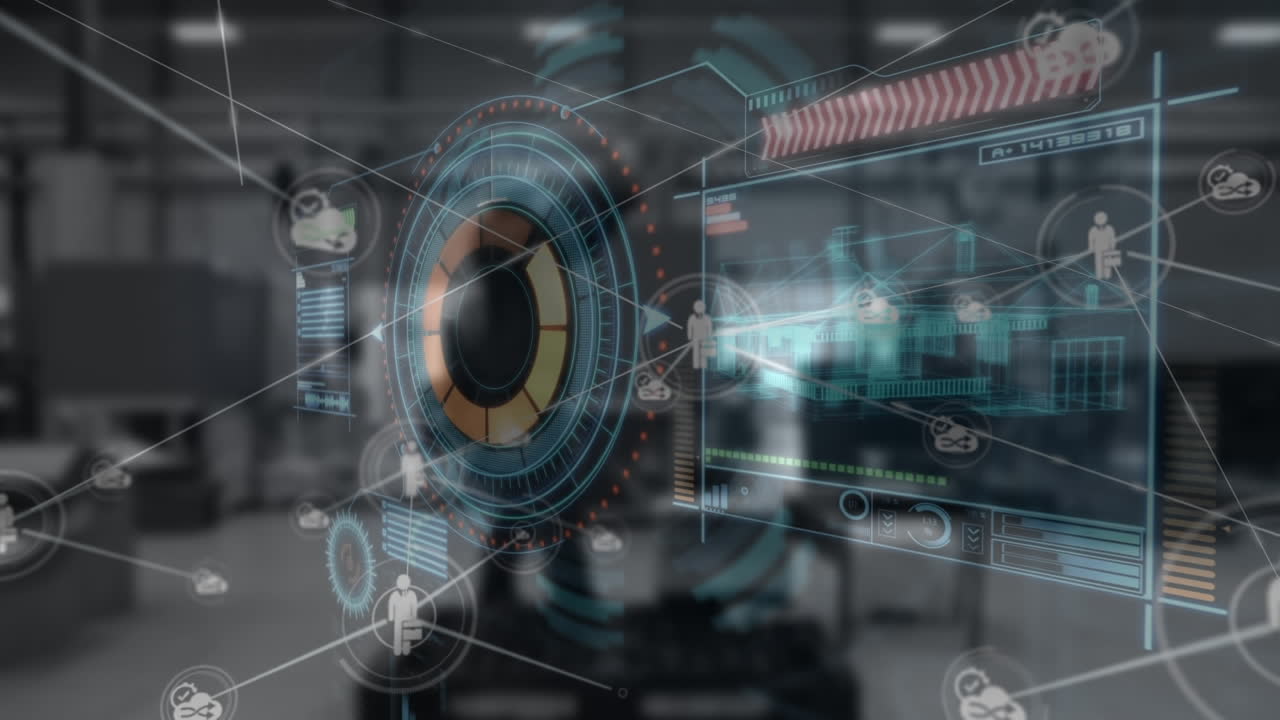 animación del procesamiento de datos sobre el almacén