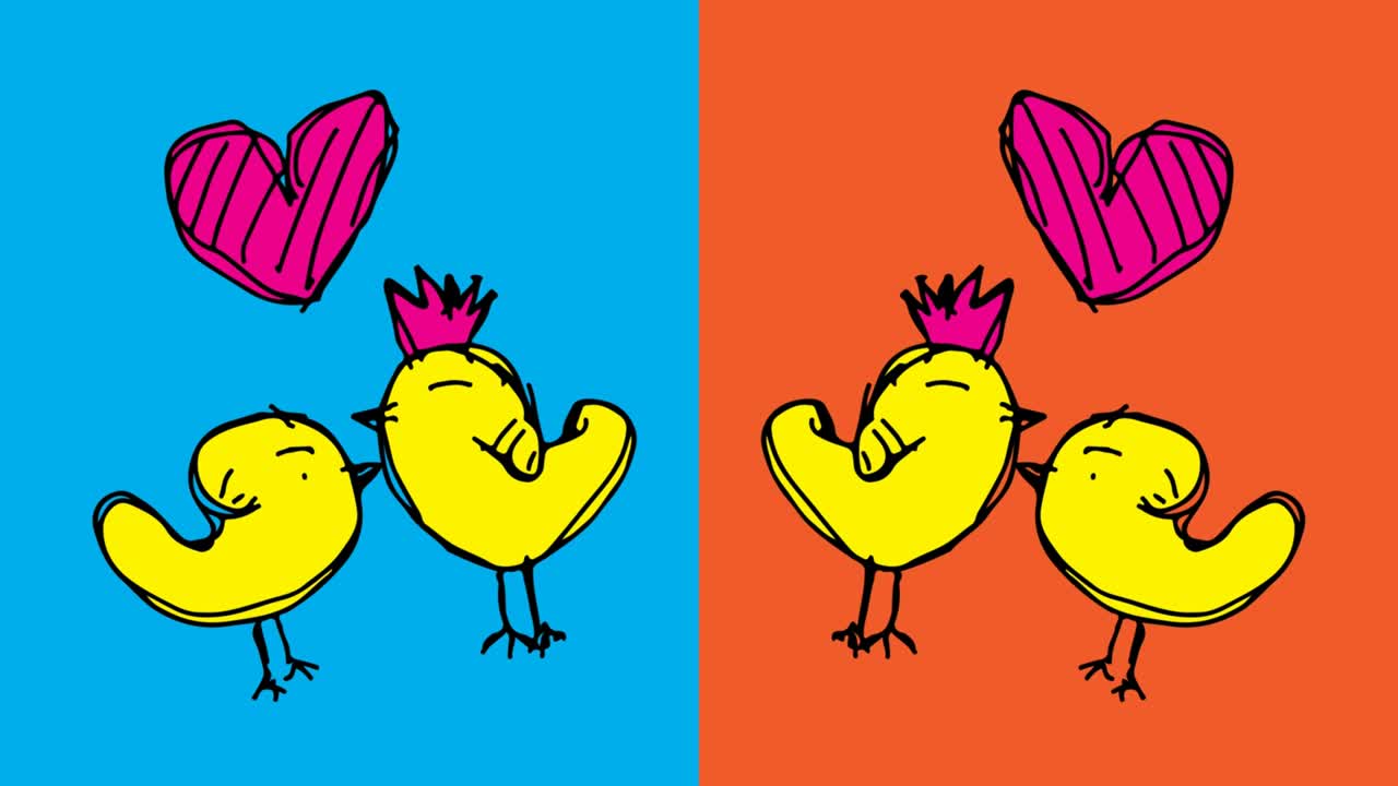 niños dibujando arte pop fondo sin costuras con tema de pollo y amor