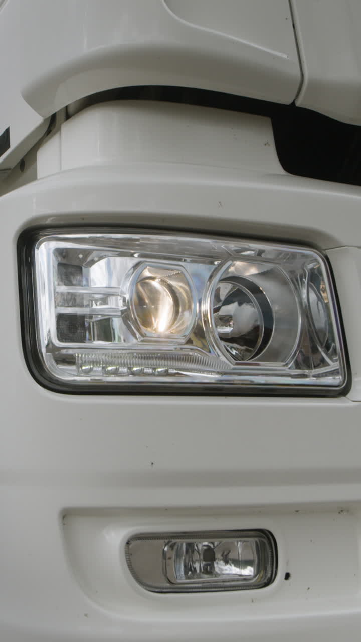 Close-up of a truck headlight