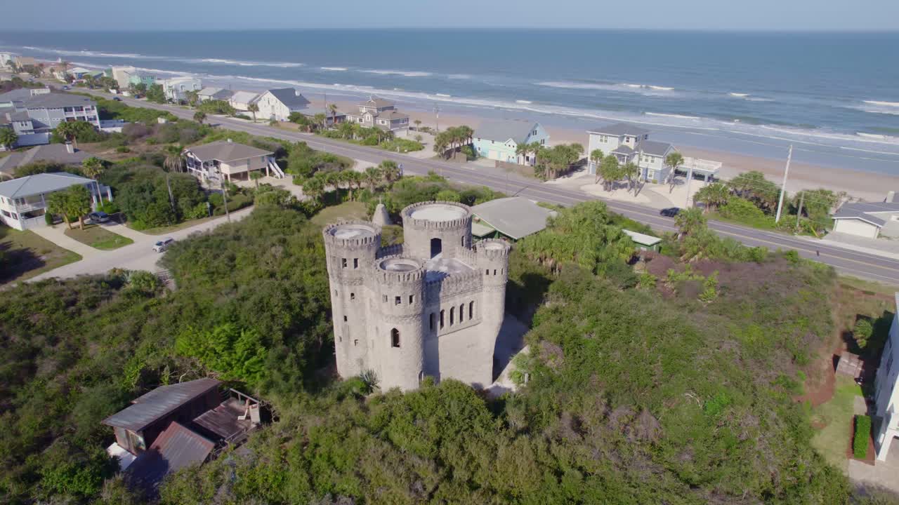 High-altitude bird's-eye view capturing the symmetrical star-shaped design of the Castillo de San Marcos