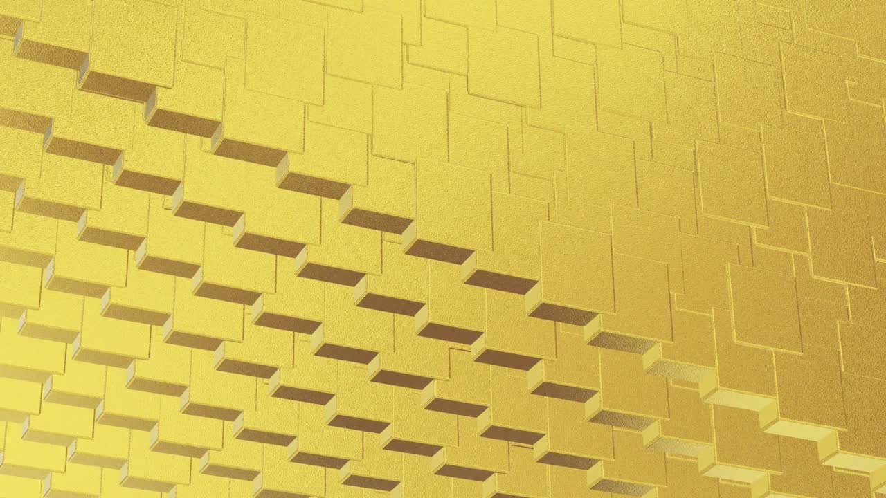 abstracto geométrico fondo dorado azulejos de papel de aluminio textura de bucle sin costura fondo renderizado en 3d