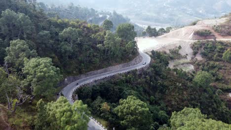 drone footage of the bp highway, bardibas highway, in the hills and mountains of nepal