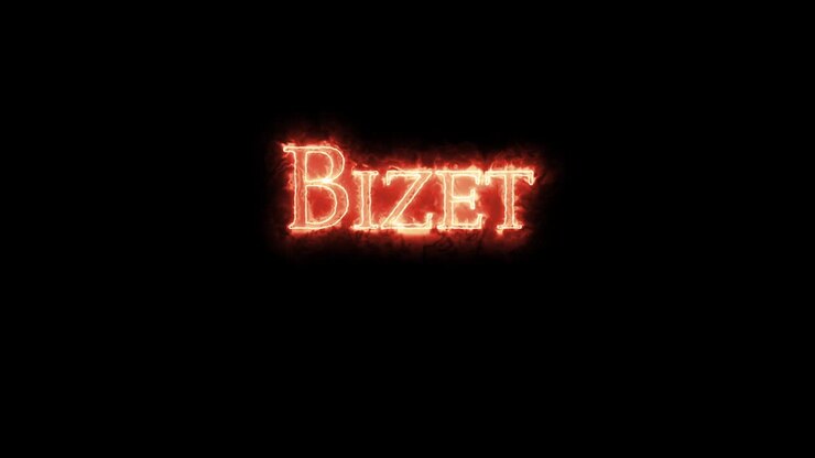 Bizet written with fire. Loop