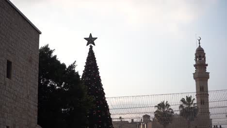 árbol de navidad en israel palestina belén