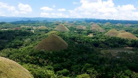 establishing wide shot of the chocolate hills