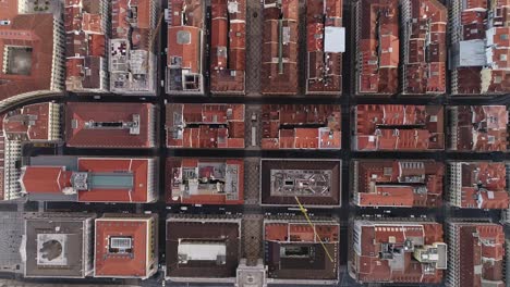 city center of lisboa portugal aerial drone view flying over