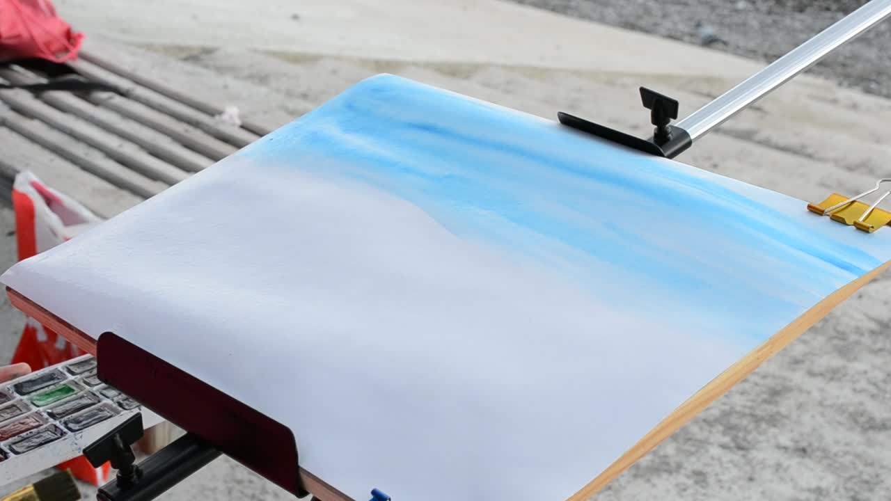 Aquarela, desenhamos o mar