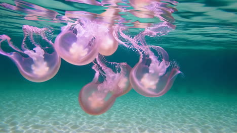 mesmerizing pink jellyfish swimming underwater