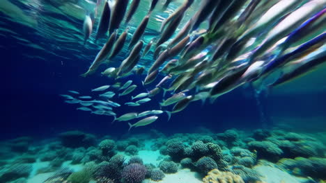 school of fish in a coral reef