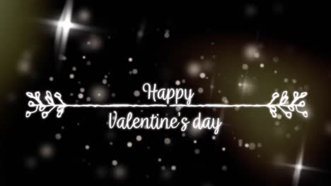 Animation-of-valentines-day-written-in-white-letters-on-black-background-with-golden-glitter