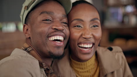 selfie, love or happy couple on social media