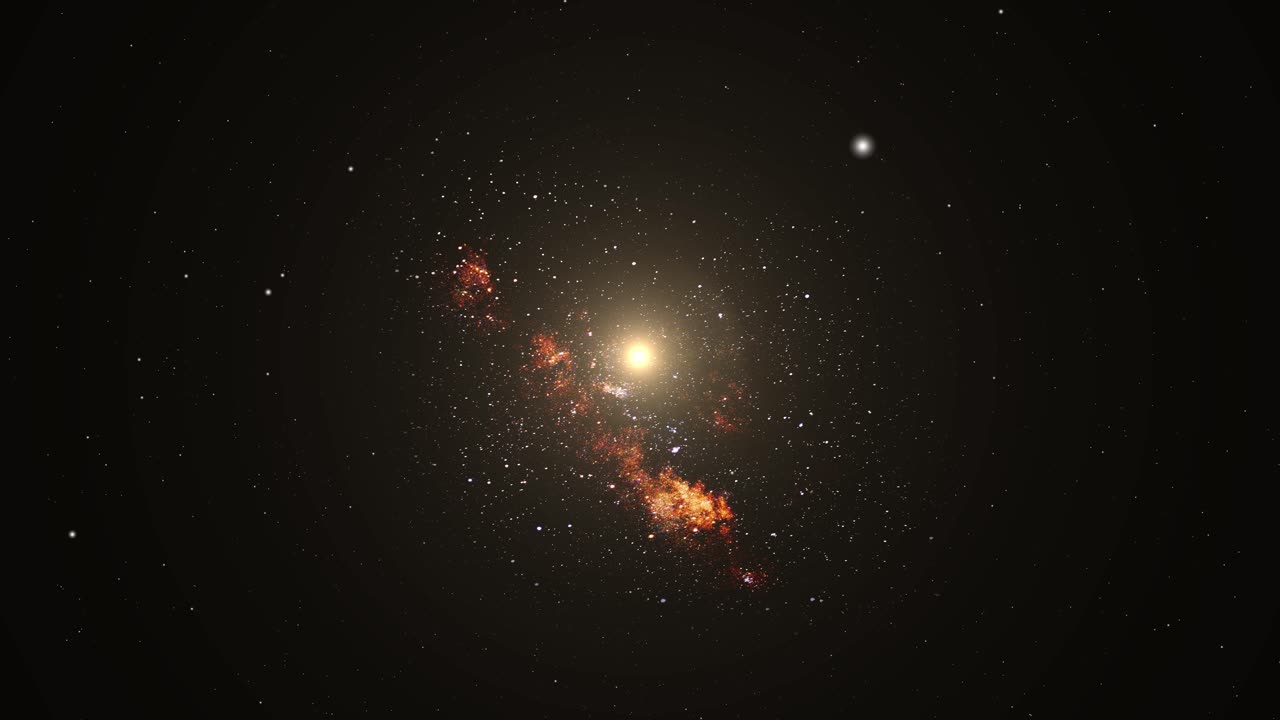 bright star in the middle of the galaxy in the darkness of space