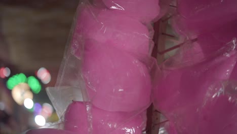 pink sauger cotton candy closeup view for sell in jathra festival