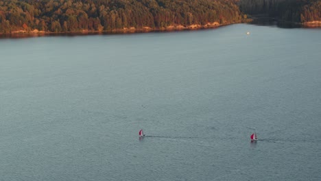 sailing in kaunas sea, lithuania