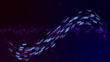 animación de formas azules que se mueven sobre un fondo negro