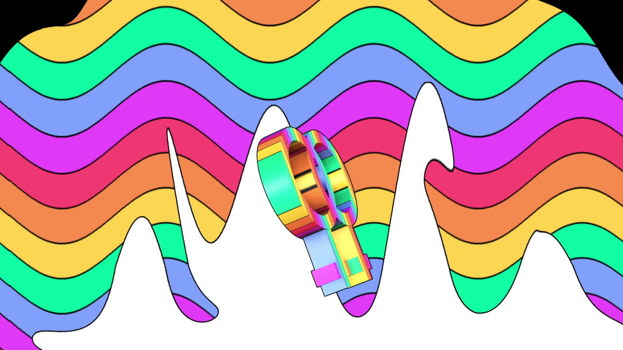 Animação 3D de Símbolos Femininos de Gênero Arco-Íris Entrelaçados