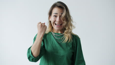 woman celebrating