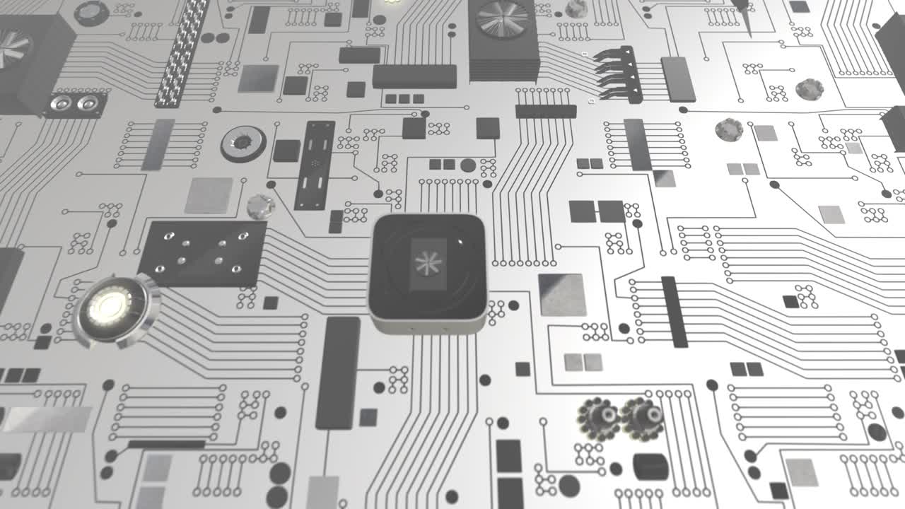 색 미래의 회로판 크레인 위아래