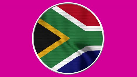 sudáfrica bandera circular bucle - realista bandera de 4k agitando en el viento