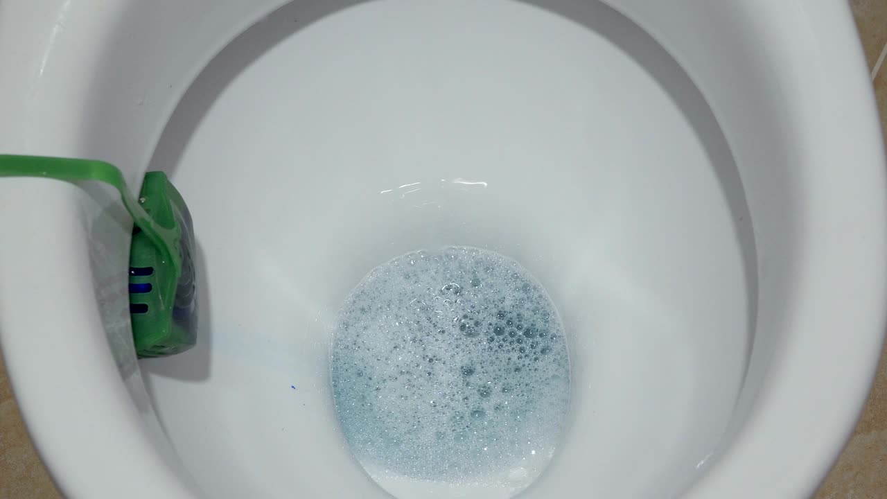 el baño. el agua en el inodoro.