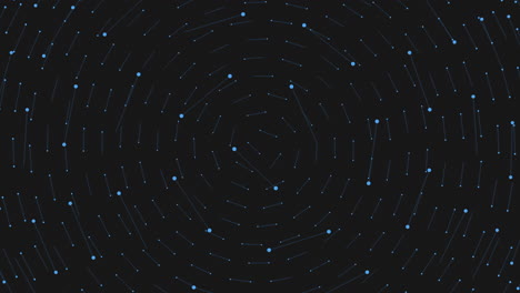 círculos de fantasía en espiral con destellos de neón y líneas en la galaxia oscura