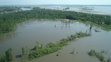 fly into dedging site over a river.