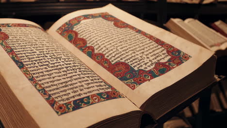 antique books in a library
