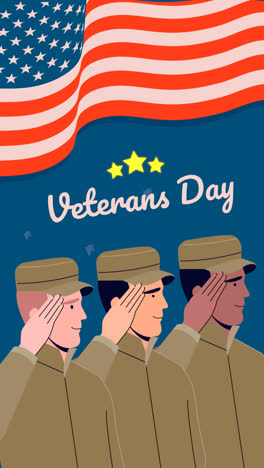 an animation of a flat veterans day instagram posts collection