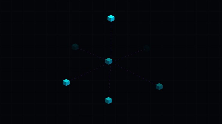 Abstract Network Visualization with Pulsing Geometric Cubes