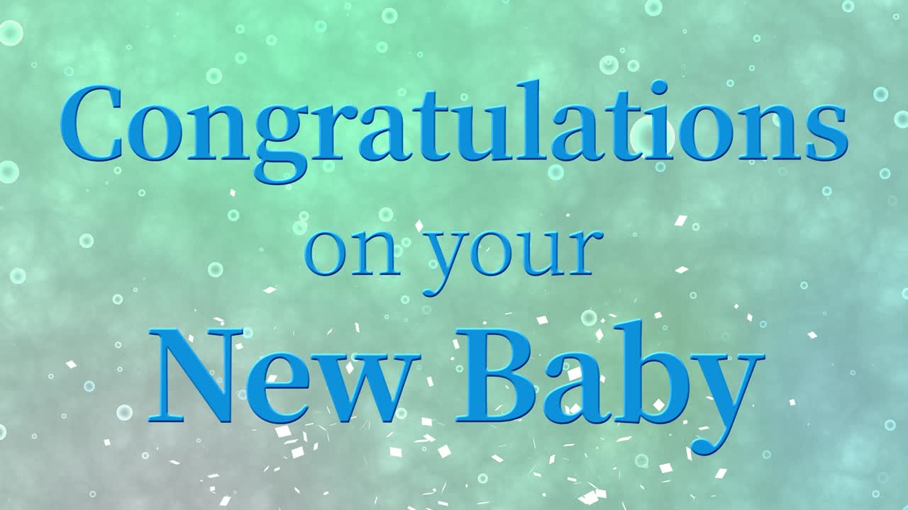 새로운 아기에게 축하합니다 문자 메시지 애니메이션 모션 그래픽