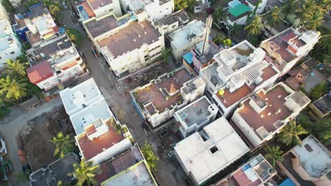 Vista-Aérea-De-Pájaros-En-Una-Zona-Residencial-Que-Vuelan-De-Los-árboles