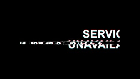 servicio no disponible efecto glitch texto distorsión de televisión digital animación en bucle 4k