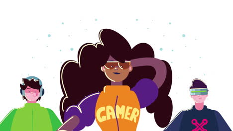 jóvenes jugadores personajes relajantes