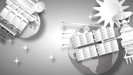 artificial earth satellite in white against the sky