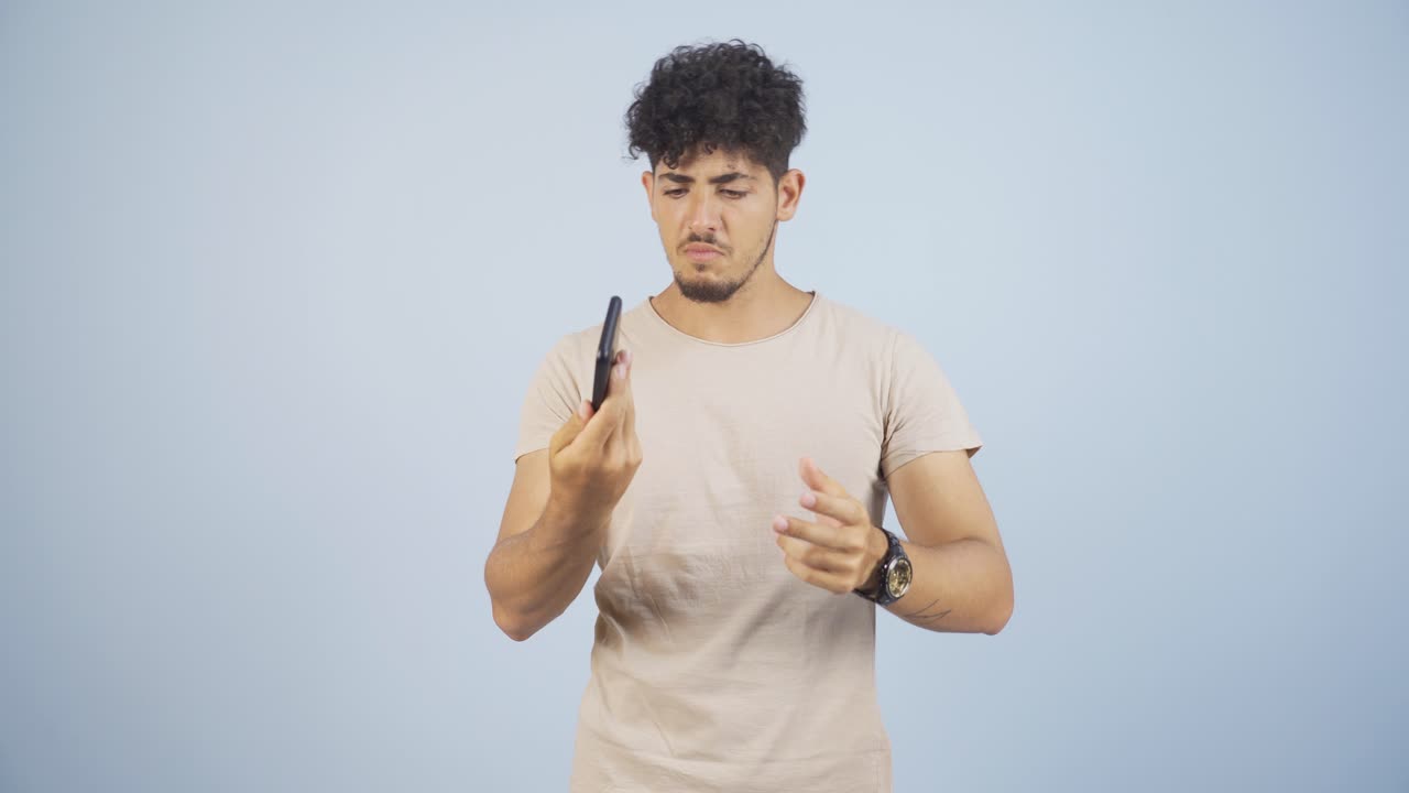 The man who can't use the app on the phone.